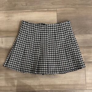 Altar'd State Black and White Checkered Skater Skirt